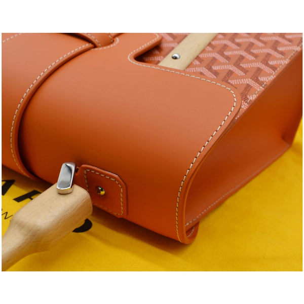 GOYARD Saigon MM Chevron Print Coated Canvas Top Handle Shoulder Bag Orange