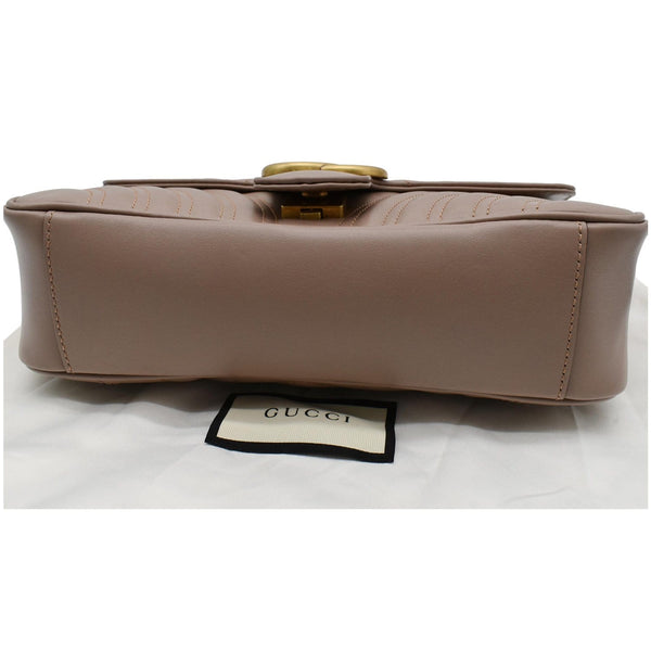 GUCCI GG Marmont Small Matelasse Leather Crossbody Bag Nude 443497