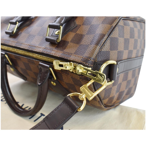 Louis Vuitton Speedy 25 Bandouliere Damier Ebene Bag - zip closure