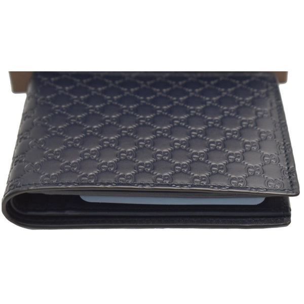 GUCCI Micro Guccissima Large Bi-fold Leather Wallet Black 292534