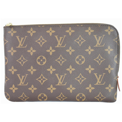 LOUIS VUITTON Etui Voyage PM Monogram Canvas Pouch Bag Brown