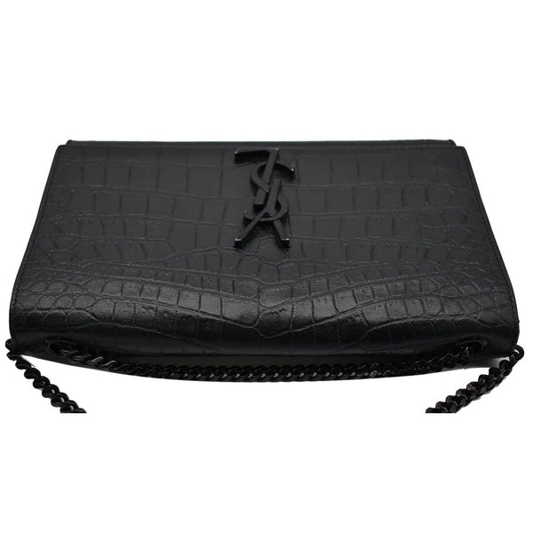 YVES SAINT LAURENT WOC Crocodile-Embossed Shoulder Bag Black - Hot Deals