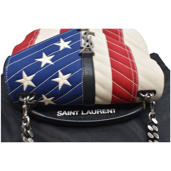 YVES SAINT LAURENT Medium American Flag College Flap Bag Multicolor