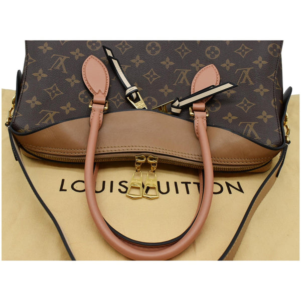 LOUIS VUITTON Tuileries Monogram Canvas Shoulder Bag Sesame Peach Creme