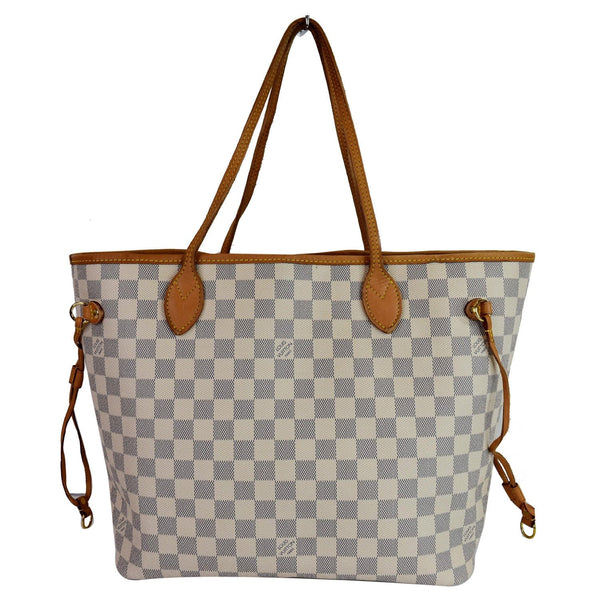 Louis Vuitton Neverfull MM Damier Azur Shoulder Bag - full view