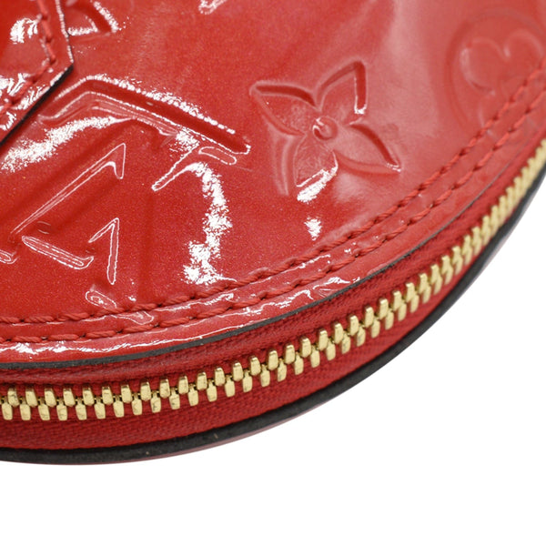 LOUIS VUITTON Alma BB Monogram Vernis Satchel Bag Red