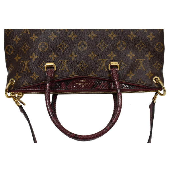LOUIS VUITTON Pallas Python Monogram Canvas Shoulder Bag Bordeaux - Final Sale