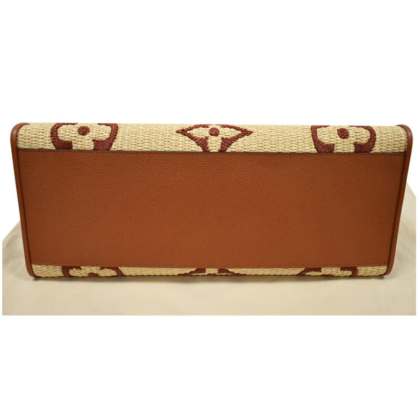 LOUIS VUITTON Onthego MM Monogram Raffia Shoulder Bag Tan