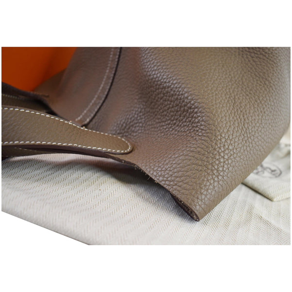 HERMES Picotin Lock 22 Taurillon Clemence Leather Satchel Bag Taupe