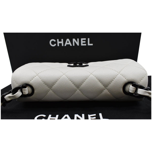 CHANEL My Everything Small Caviar Quilted Leather Flap Shoulder Bag White