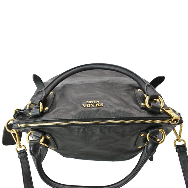 Prada BR4281 Soft Leather Shoulder Bag Black - DDH