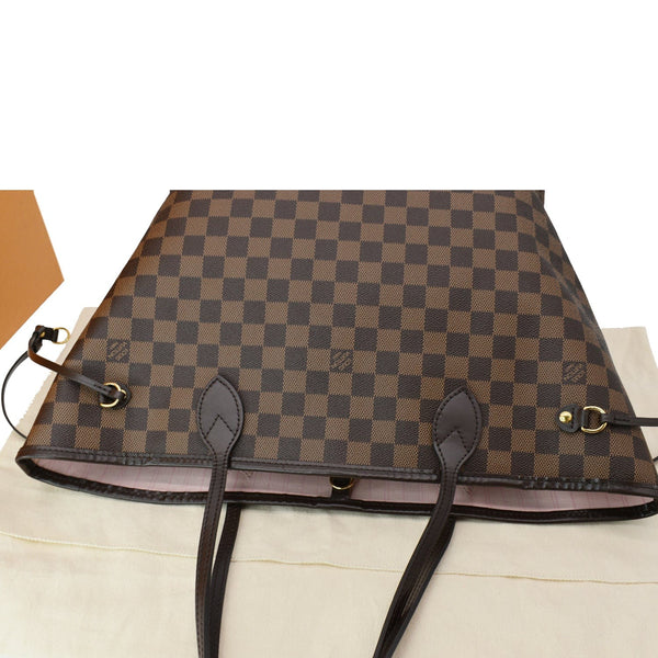 LOUIS VUITTON Neverfull MM Damier Ebene Tote Bag Brown