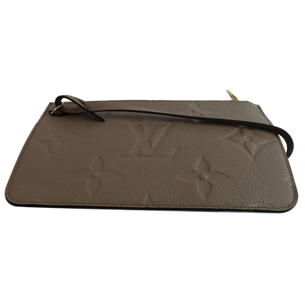 LOUIS VUITTON Empreinte Monogram Neverfull MM Pochette Wristlet Pouch Beige