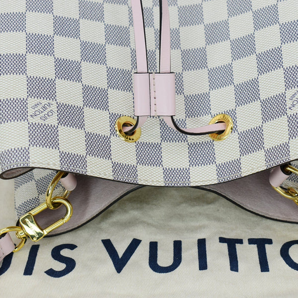 LOUIS VUITTON Neonoe MM Damier Azur Shoulder Bag Rose