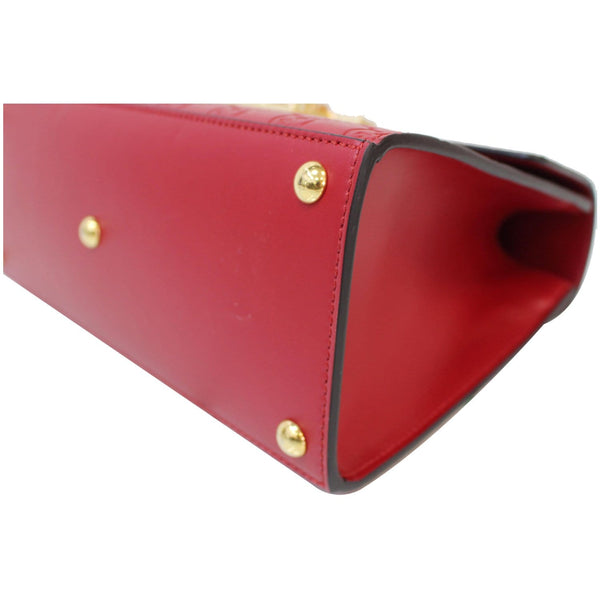 GUCCI Padlock Small Signature Top Handle Crossbody Bag Red 453188