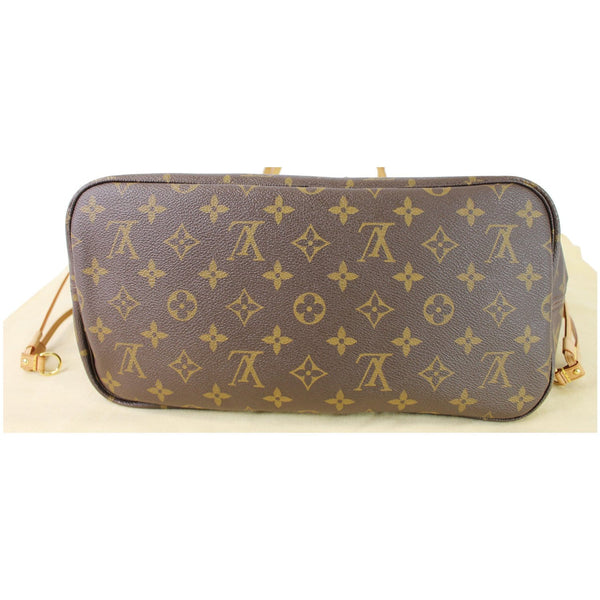 Louis Vuitton Neverfull MM Monogram Canvas Tote Bag flat wide base