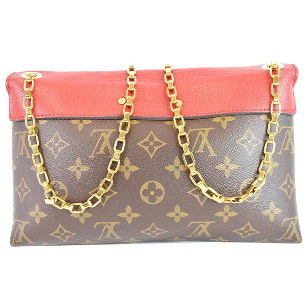 LOUIS VUITTON Pallas Chain Monogram Canvas Crossbody Bag Brown