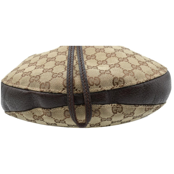 GUCCI Drawstring GG Monogram Canvas Hobo Bag Beige 115006