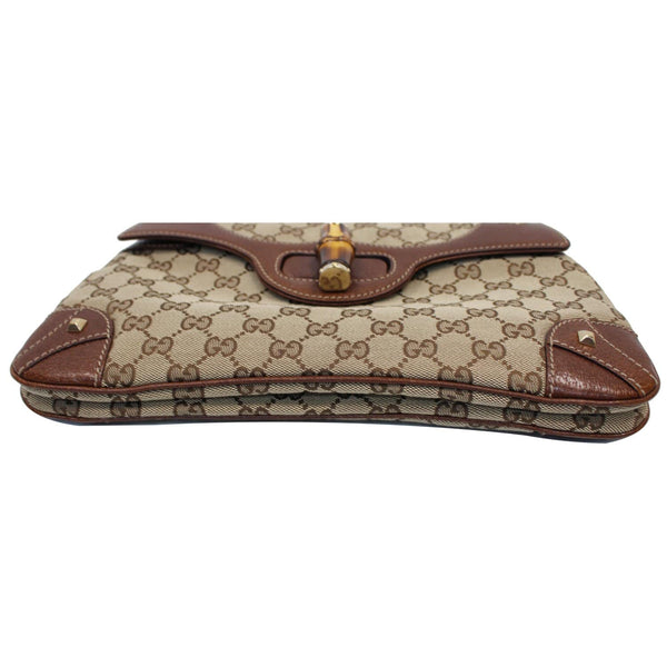 GUCCI Bambo Chain GG Signature Canvas Chain Shoulder Bag Beige 137391