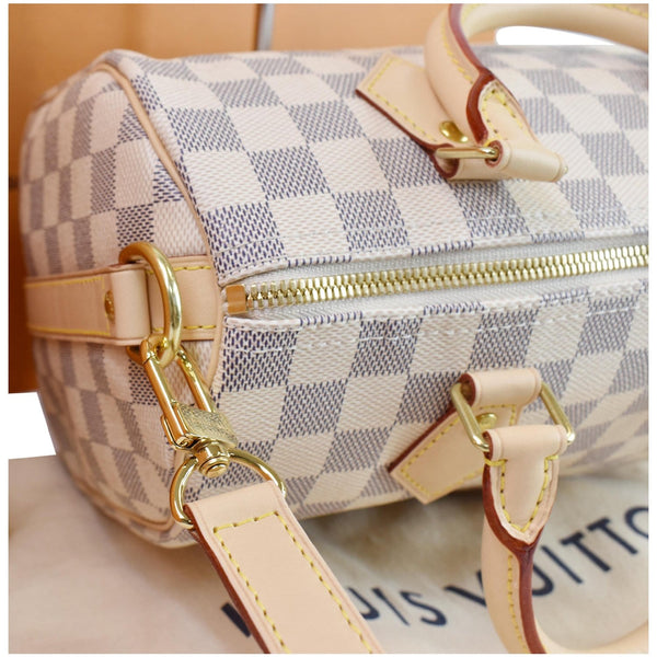 Louis Vuitton Speedy 25 Bandouliere Damier Azur Bag top corner