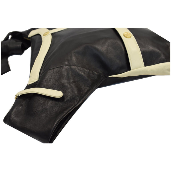 CHANEL Girl Large Lambskin Shoulder Bag Beige/Black