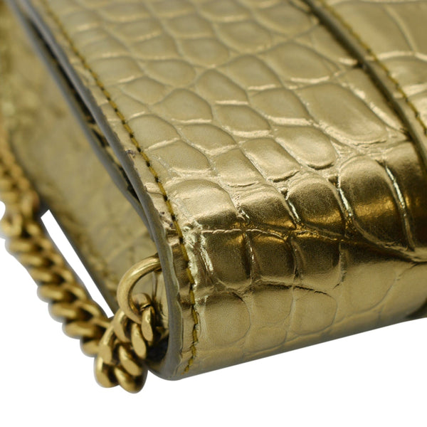 Balenciaga Hourglass Crocodile Leather WOC Crossbody Bag