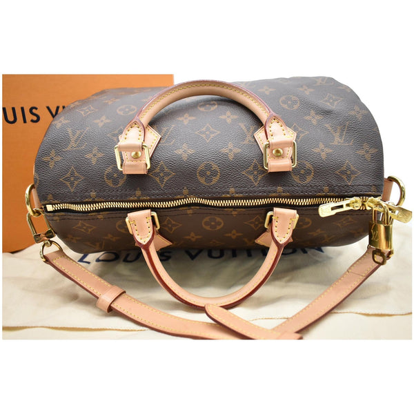 LOUIS VUITTON Speedy 30 Bandouliere Monogram Canvas Shoulder Bag Brown