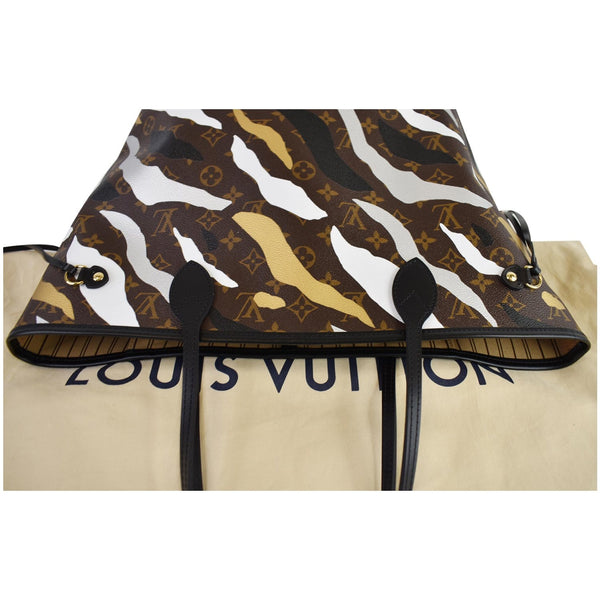 LOUIS VUITTON LVXLOL Neverfull MM Monogram Canvas Shoulder Bag Gold Silver