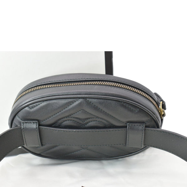 GUCCI GG Marmont Matelasse Leather Belt Bag Black 476434