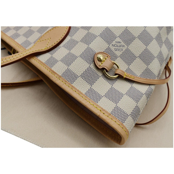 LOUIS VUITTON Neverfull MM Damier Azur Tote Bag Rose Ballerine