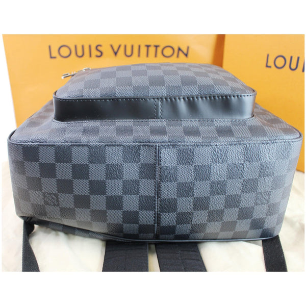 Louis Vuitton Josh Damier Graphite Checks Backpack Bag flat bottom side.