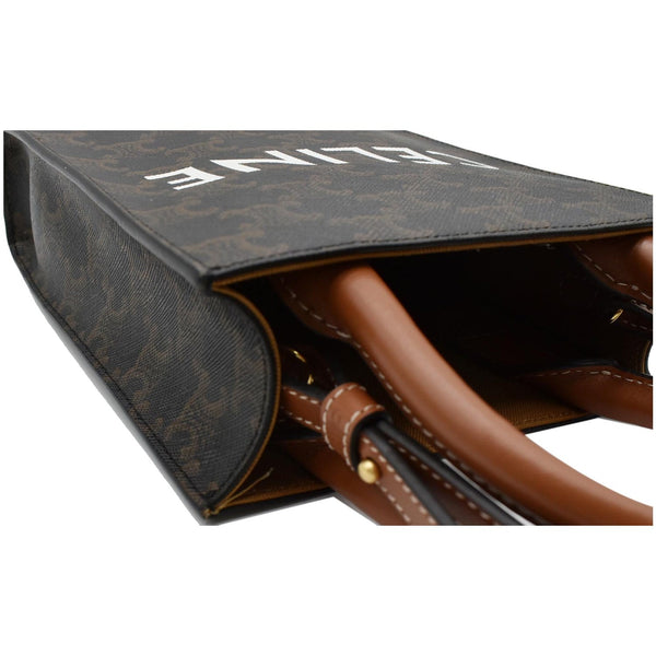 Celine Triomphe Vertical Cabas Small Calfskin Canvas Bag