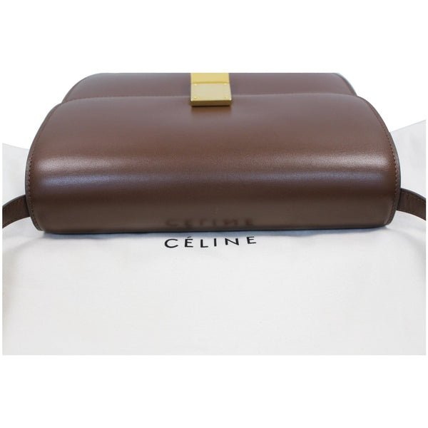 CELINE Medium Classic Box Calfskin Flap Crossbody Bag Brown