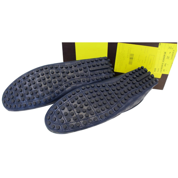 LOUIS VUITTON Hockenheim Damier Infini Moccasin Loafers Blue US 13-US