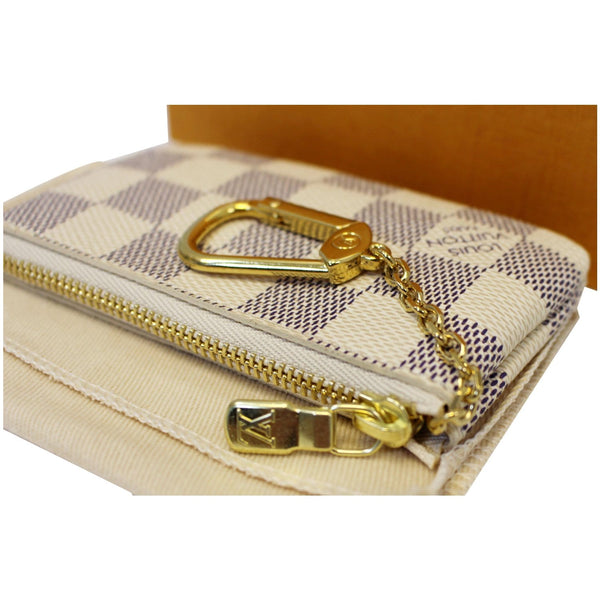 LOUIS VUITTON Key Coin Pouch Damier Azur White