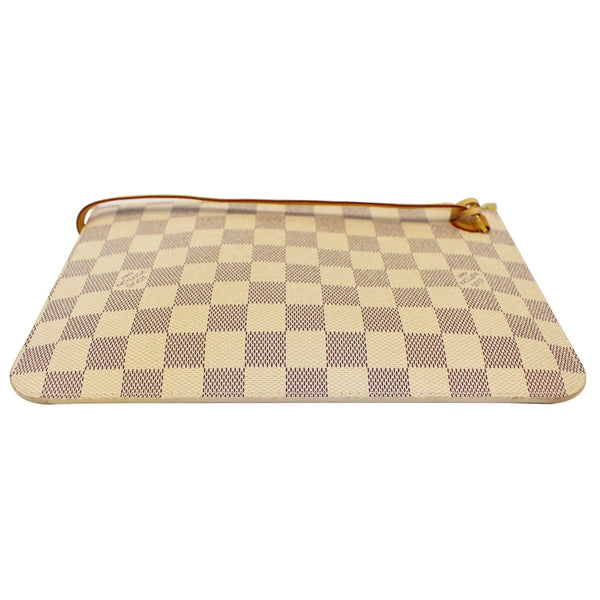 Louis Vuitton Neverfull MM Wristlet Damier Azur Pouch white