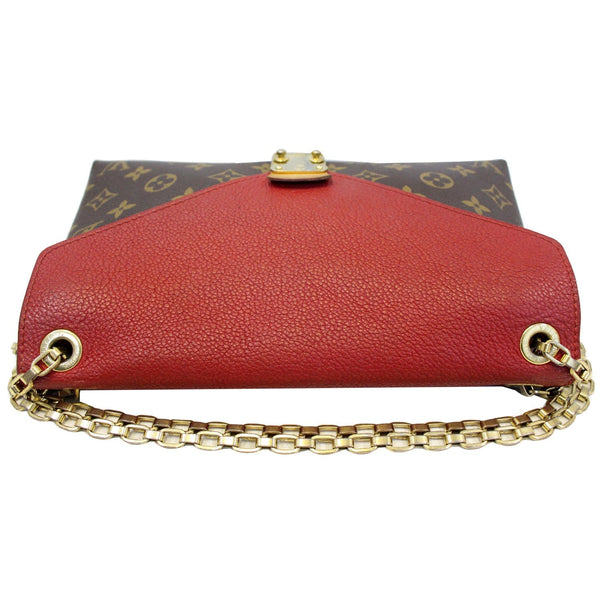 LOUIS VUITTON Pallas Chain Monogram Canvas Crossbody Bag Brown
