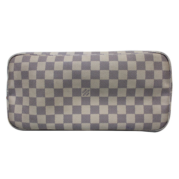 Louis Vuitton Neverfull MM Damier Azur Tote Bag White bottom view