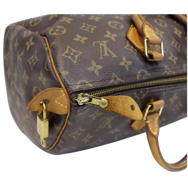 LOUIS VUITTON Speedy 35 Monogram Canvas Satchel Handbag Brown-US