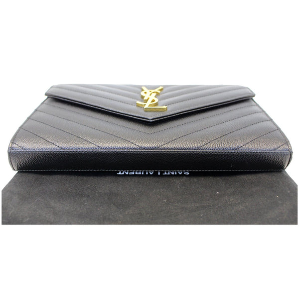 YVES SAINT LAURENT Matelasse Envelope Chain Wallet Black