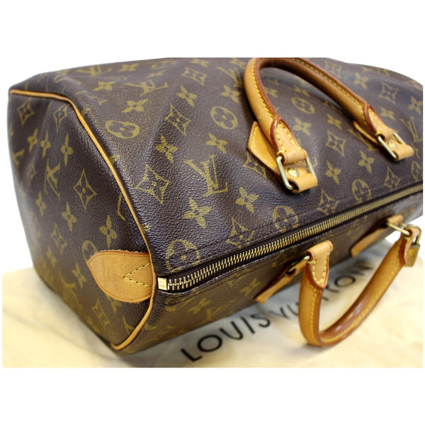 LOUIS VUITTON Speedy 35 Monogram Canvas Satchel Bag Brown