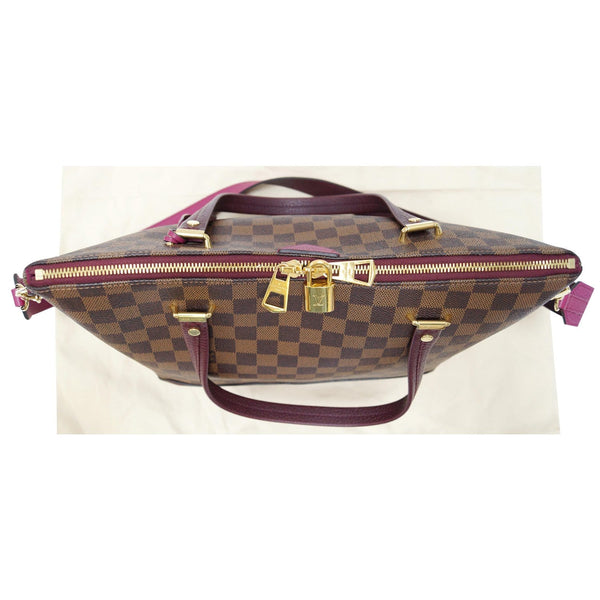 LOUIS VUITTON Hyde Park Damier Ebene Shoulder Bag Fuchsia-US