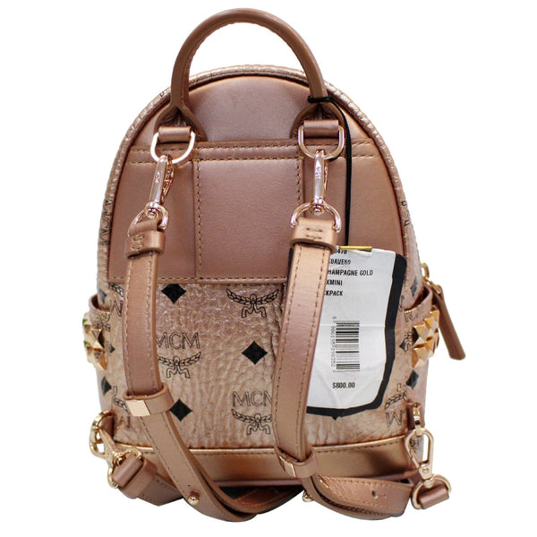 MCM Stark Bebe Boo X Mini Visetos Backpack Bag Gold