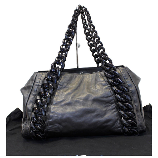 CHANEL Calfskin Rhodoid Modern Chain East West Tote Black-US