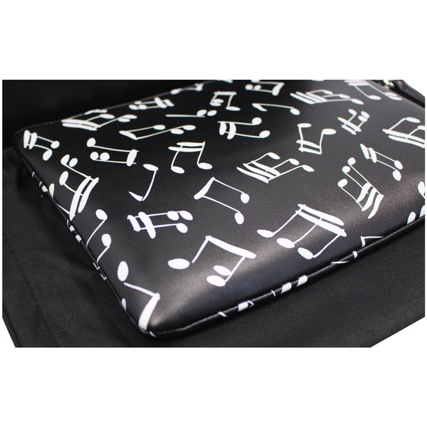 YVES SAINT LAURENT Calfskin Musical Notes Zip Pouch Black - Last Call