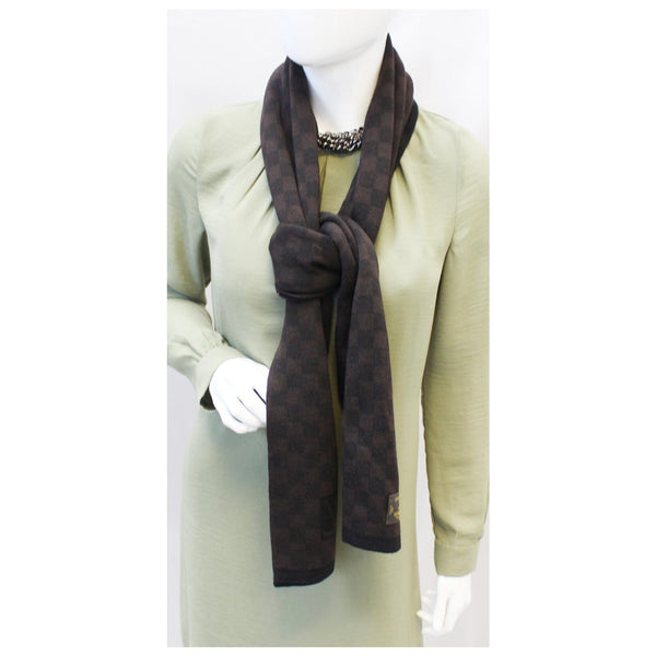 Louis Vuitton Damier Stole Scarf Wool Petit Brown for women
