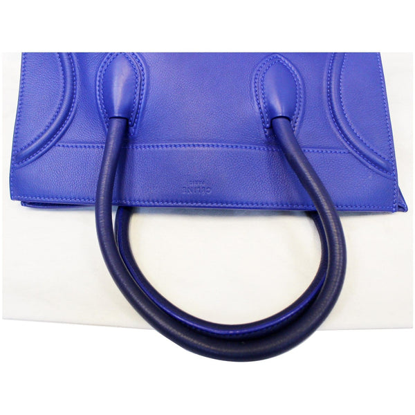 CELINE Phantom Luggage Medium Blue Leather Tote Bag-US