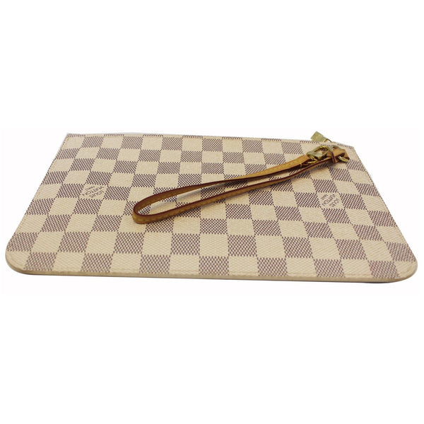 LOUIS VUITTON Pochette Wristlet Pouch Damier Azur Neverfull MM White