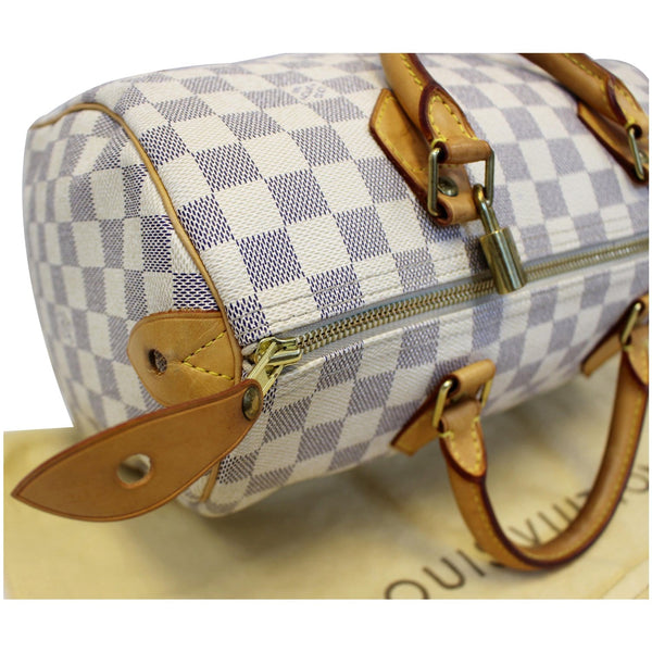 LV Speedy 30 Damier Azur Satchel Bag - Corner left view