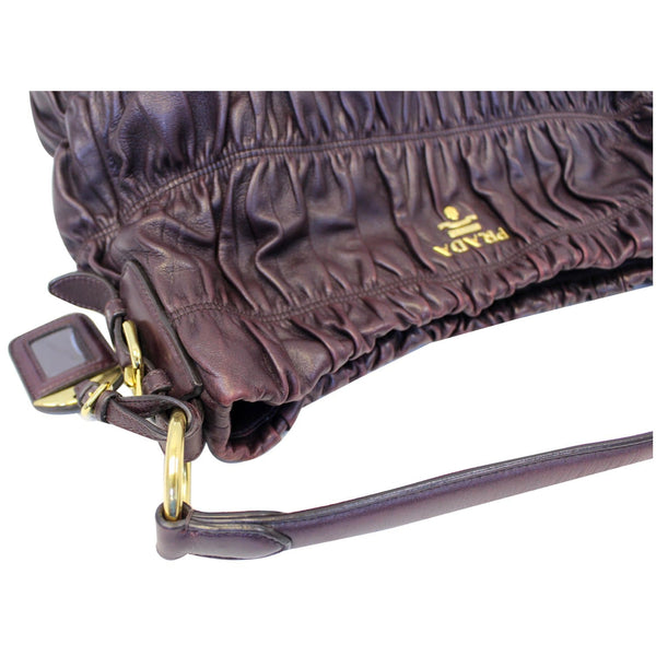 PRADA Gaufre Nappa Leather Hobo Bag Brown-US